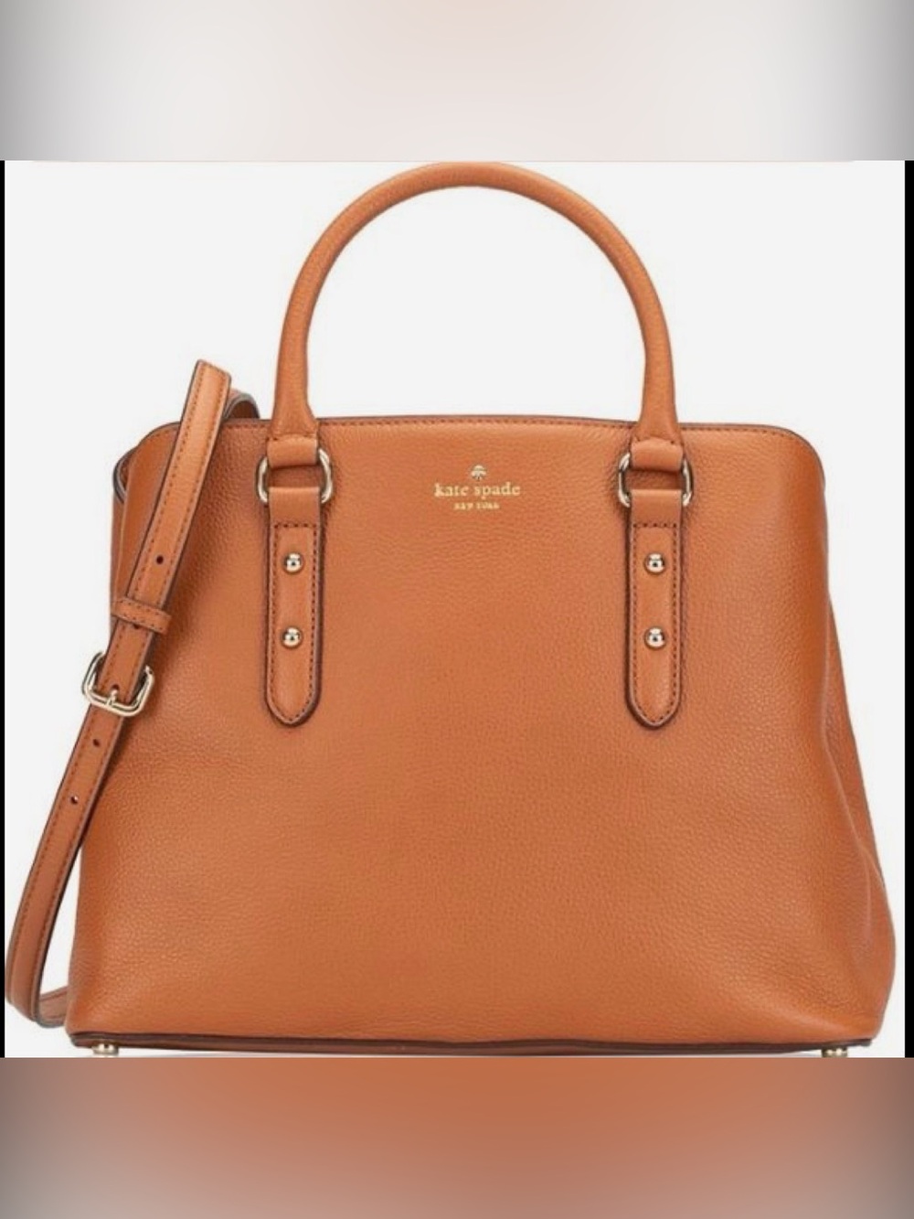 EUC | Kate Spade Larchmont Avenue Evangelie Satchel Cognac Leather